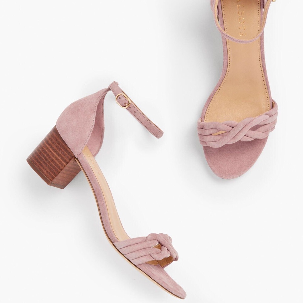 Mimi Light Pink Ankle Strap Sandals with Block Heel